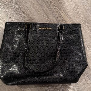 Vintage Michael Kors Shiny Black Logo Tote